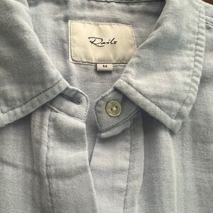 Rails Light Blue Linen Button-Up Shirt